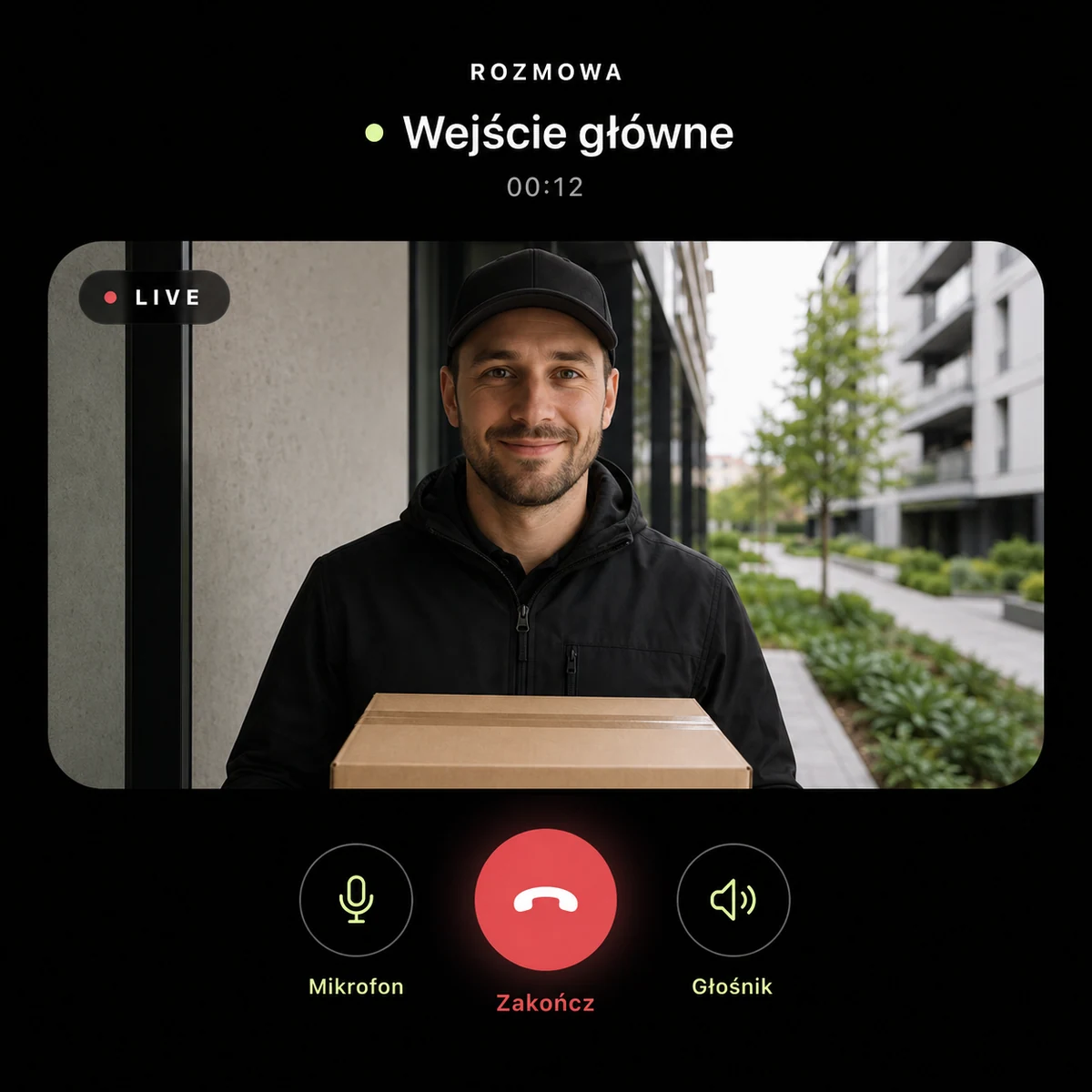 Trwająca rozmowa z osobą przy wejściu w aplikacji APPhone